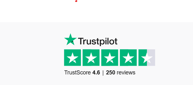 Trustpilot rating badge showing 4.6 stars from 260 reviews.